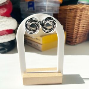 NIP Silver Knot Modern Simple Fashion Stud Earrings